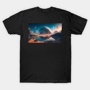 Beautiful scenery on another planet T-Shirt